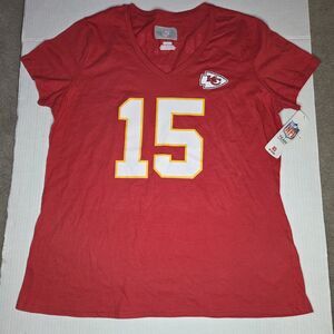 Kansas City Chiefs #15 T Shirt Womens Size XL Red  V Neck NFL Team Apparel NEW
